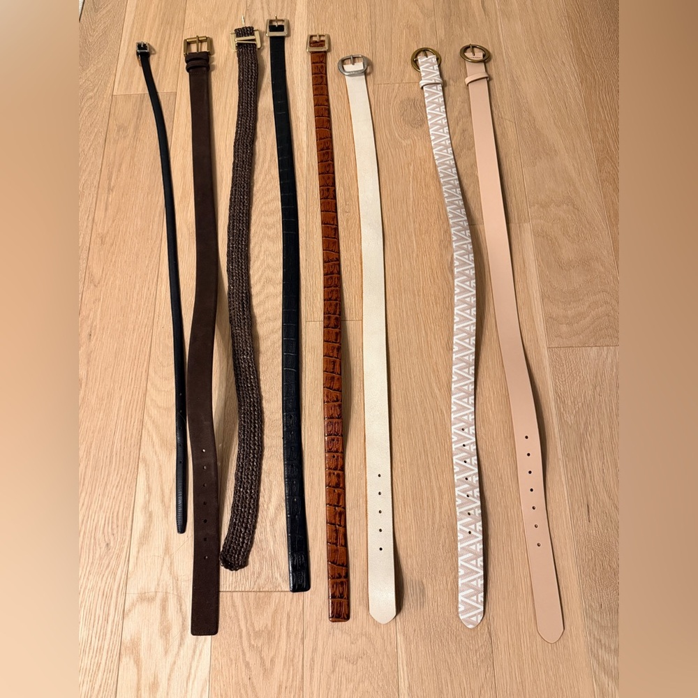 Assorted Women's Belts- Black, Brown, White,Cream (8 in total)